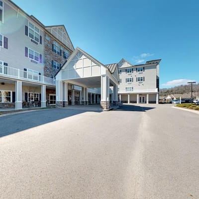 Exterior view of Vantage Pointe Village entrance.