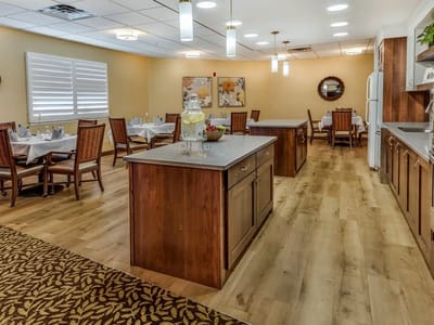 Interior dining room with tables and seating