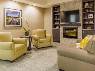 Comfortable lounge area with seating and decor
