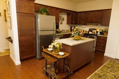 Modern kitchen setup in a resident's apartment
