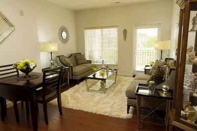 A cozy living room setup with furniture and decor