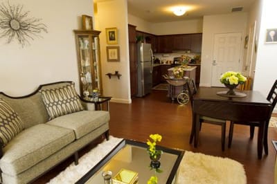 Cozy common area in a senior living facility