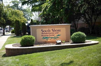 Exterior sign of South Shore Rehabilitation and Nursing Center