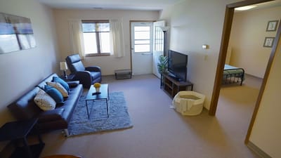 Cozy interior living space in a senior facility