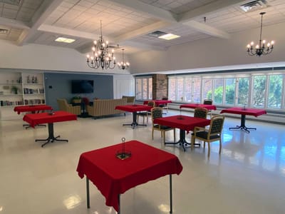 Common area with tables and seating