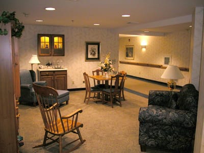 Cozy common area with seating and decor