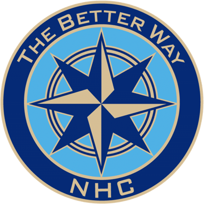 NHC logo featuring a compass design