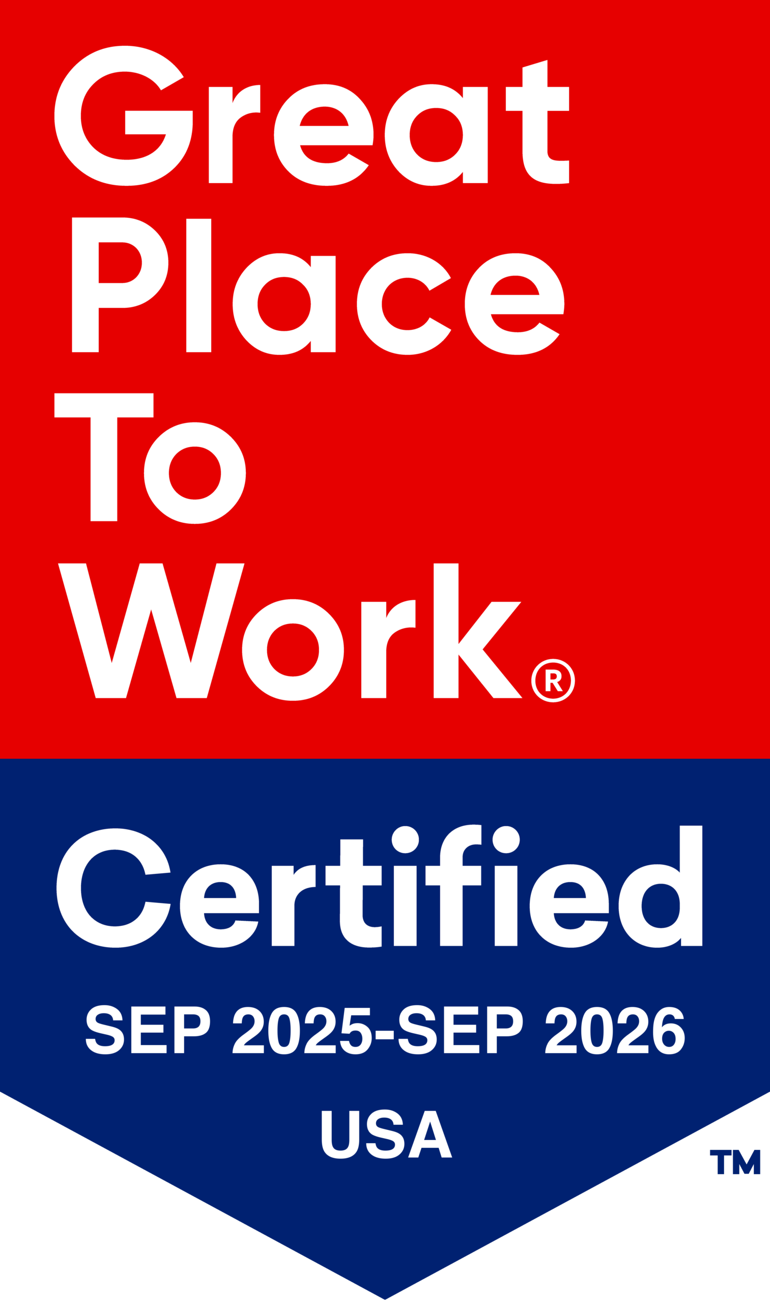 Certification logo for a workplace recognition program