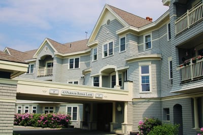 Exterior view of Parker Ridge facility with entrance