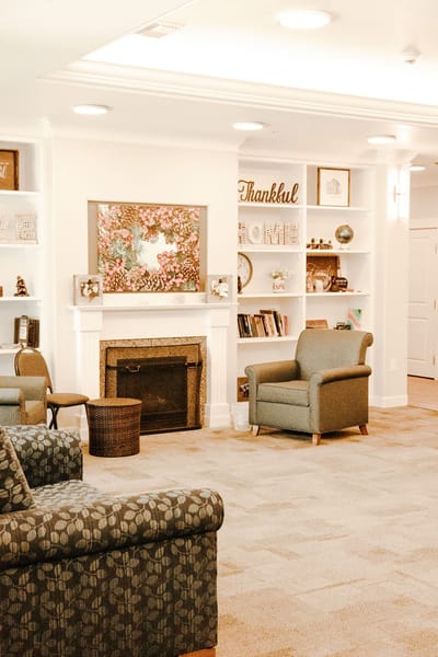 Cozy common area with comfortable chairs and decor