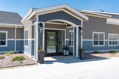 Exterior view of Elysian Senior Homes Of Duluth entrance