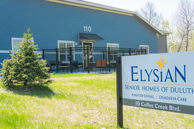 Exterior view of Elysian Senior Homes building