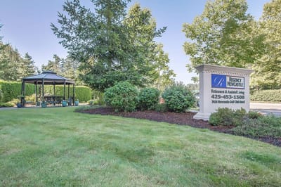 Exterior view of Regency Newcastle with gazebo and landscaping