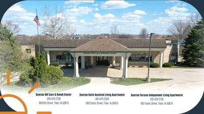 Exterior view of Sunrise Hill Care Center entrance