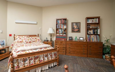 Cozy private room with furniture and decor