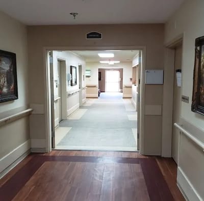 View of a hallway in a senior living facility