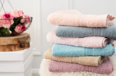 Stack of neatly folded towels