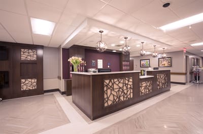 Modern reception area with elegant lighting