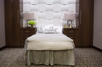 Cozy interior of a resident room with modern decor