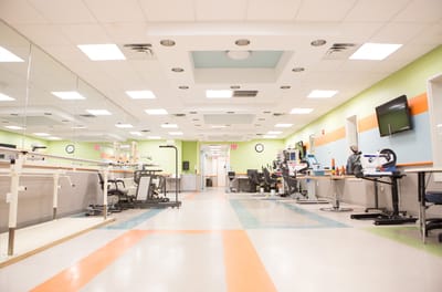 Interior view of a rehabilitation therapy room