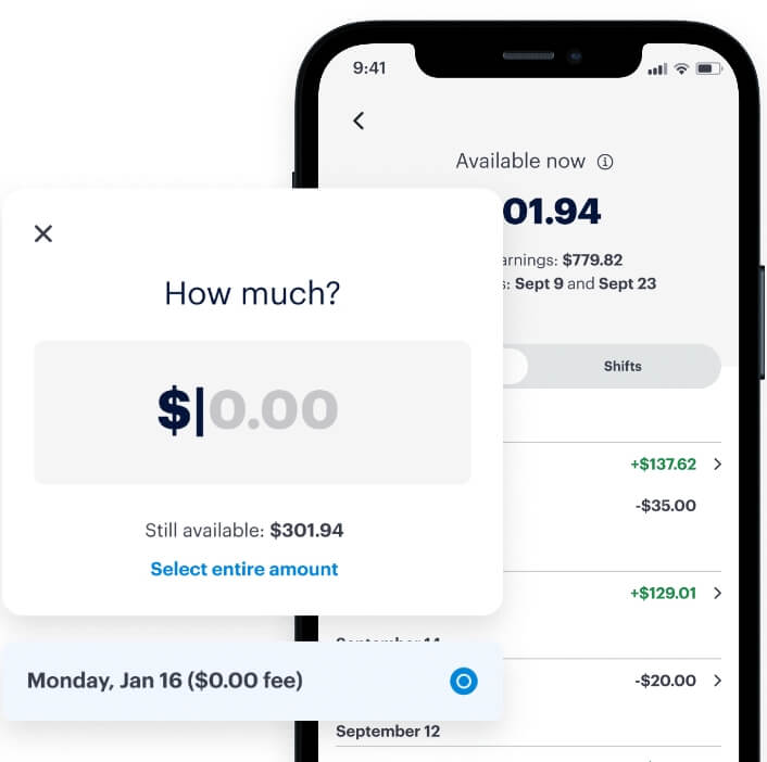 Generic app interface with earnings details