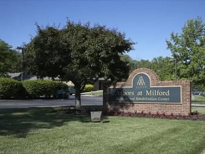 Exterior view of Arbors at Milford entrance sign