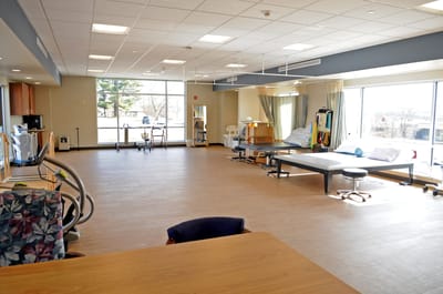 Bright and spacious therapy room with natural light