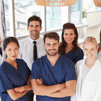Riverside Care & Rehabilitation Center, nursing home in Owensboro, KY — Group of healthcare professionals in a bright facility