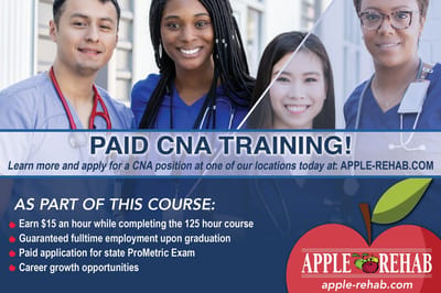 Nursing staff smiling for a recruitment ad