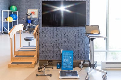 Therapy equipment in a rehabilitation room
