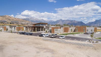 Aerial view of Pointe Meadows Health and Rehabilitation building