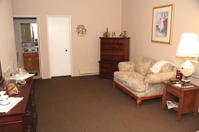 Cozy private resident room with furniture