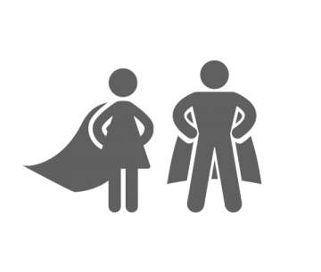 Generic graphic of two superheroes.