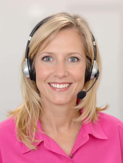 Glen Park at Glendale – Mariposa St, assisted living in Glendale, CA — Woman wearing a headset and smiling at the camera