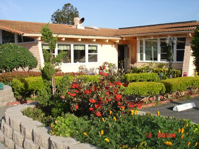 Exterior view of Anjelica's Villa with gardens