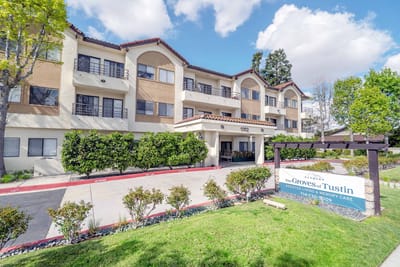 Exterior view of Groves of Tustin assisted living facility