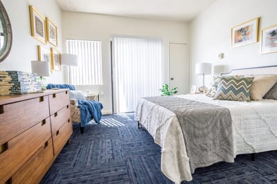 Bright interior of a private resident room
