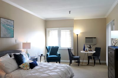 Cozy private resident room with modern furniture