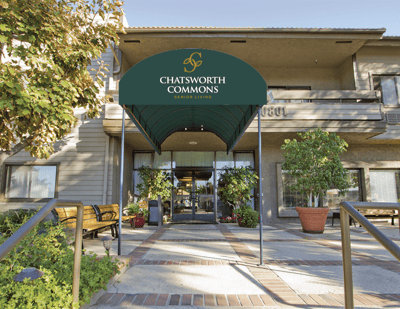 Entrance of Chatsworth Commons Senior Living facility