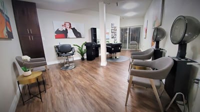 Interior view of a beauty salon within the facility