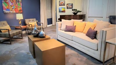 Cozy common area with seating and decor
