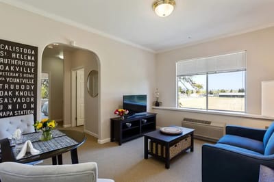Bright and inviting interior living space with decor