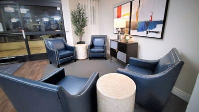 Cozy seating area in the facility's lobby