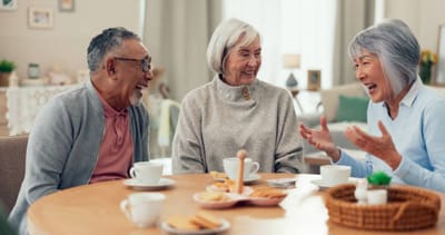 Sungarden Terrace, assisted living in Lemon Grove, CA — Seniors enjoying tea and conversation around a table