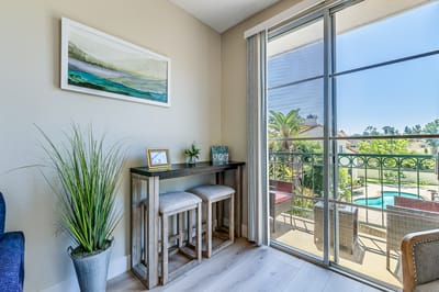 Bright interior view with access to outdoor space