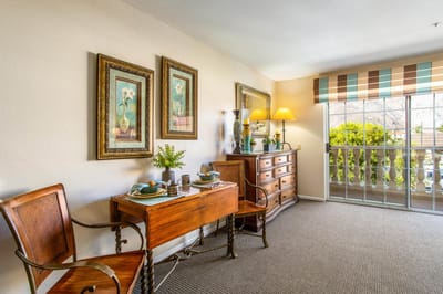 Bright interior room with furnishings and decor