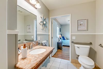 Bright and clean bathroom with modern fixtures