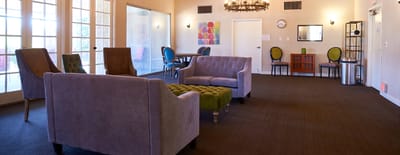 Spacious common area with comfortable seating