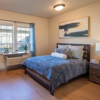 Cozy bedroom in a senior living facility