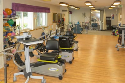 Interior view of a fitness area with exercise equipment